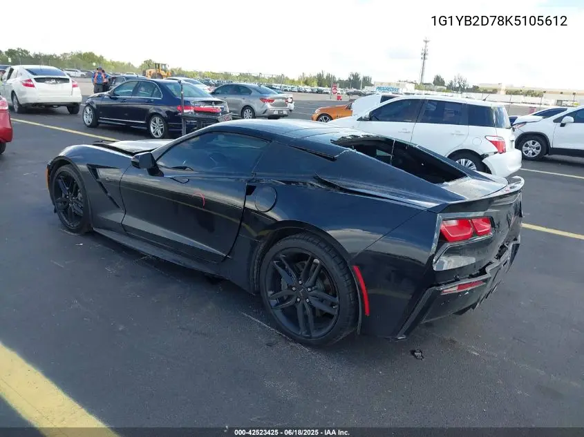 2019 Chevrolet Corvette Stingray VIN: 1G1YB2D78K5105612 Lot: 42523425