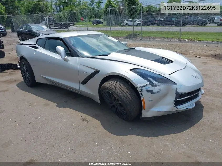 2019 Chevrolet Corvette Stingray VIN: 1G1YB2D72K5122695 Lot: 42578448