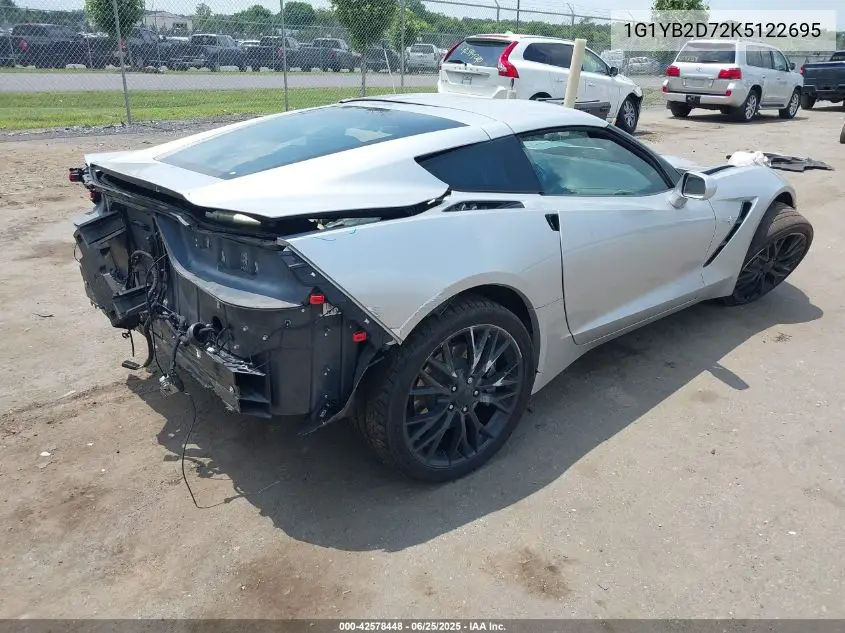 2019 Chevrolet Corvette Stingray VIN: 1G1YB2D72K5122695 Lot: 42578448