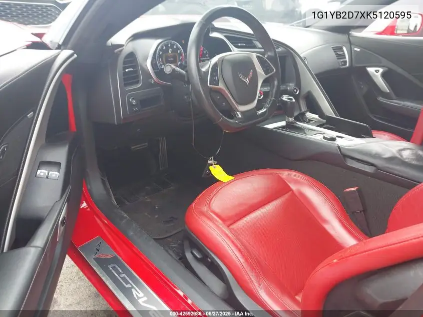2019 Chevrolet Corvette Stingray VIN: 1G1YB2D7XK5120595 Lot: 42592986
