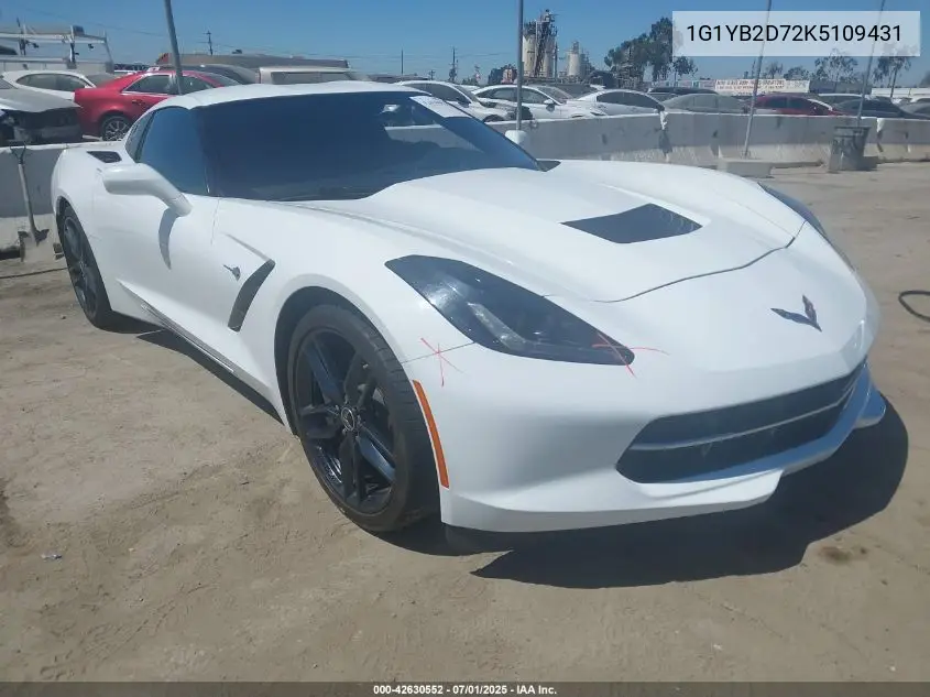2019 Chevrolet Corvette Stingray VIN: 1G1YB2D72K5109431 Lot: 42630552