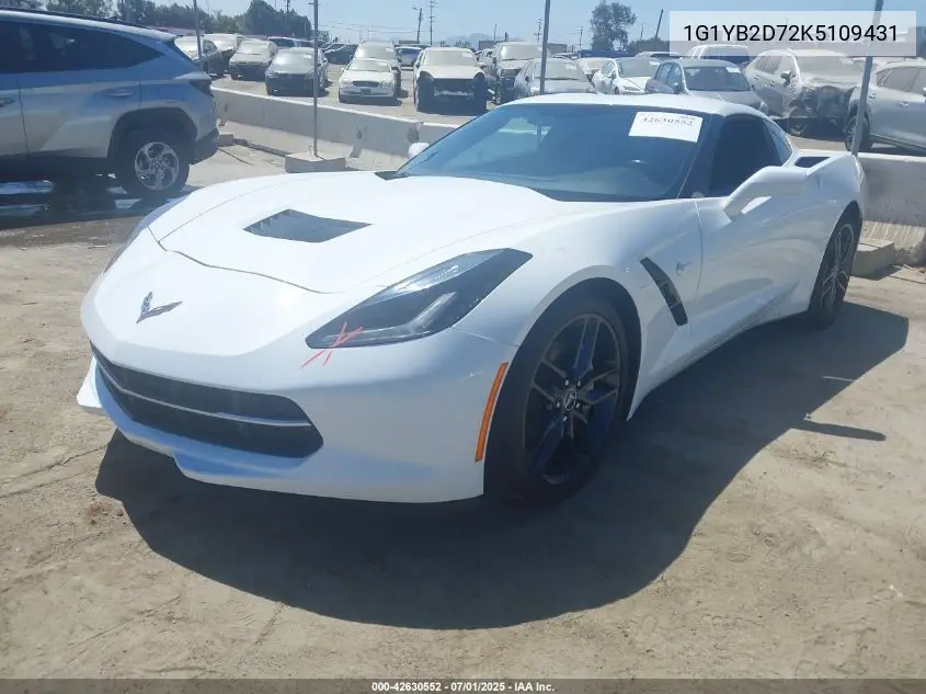 2019 Chevrolet Corvette Stingray VIN: 1G1YB2D72K5109431 Lot: 42630552