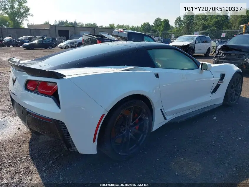 2019 Chevrolet Corvette Grand Sport VIN: 1G1YY2D70K5100337 Lot: 42648354