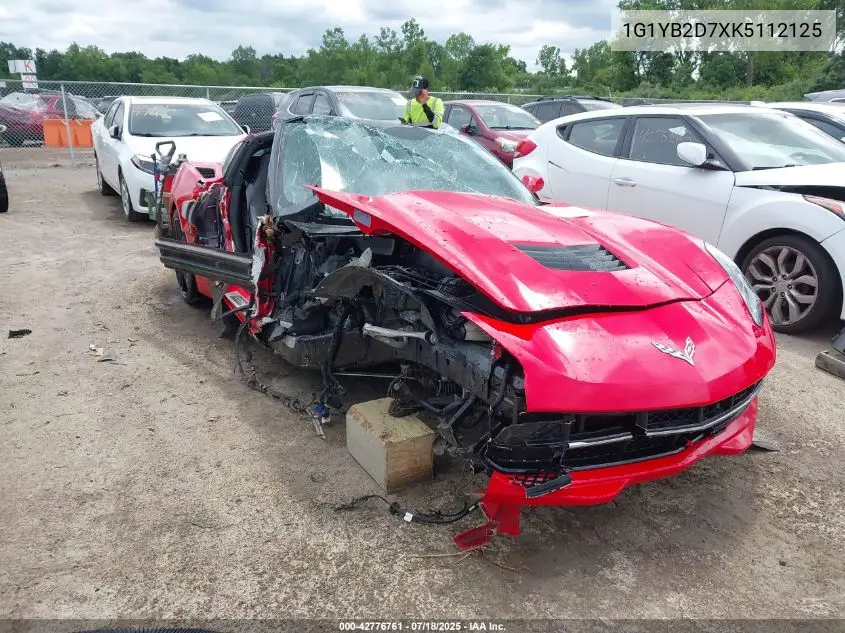 2019 Chevrolet Corvette Stingray VIN: 1G1YB2D7XK5112125 Lot: 42776761