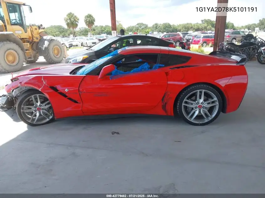 2019 Chevrolet Corvette Stingray VIN: 1G1YA2D78K5101191 Lot: 42779482