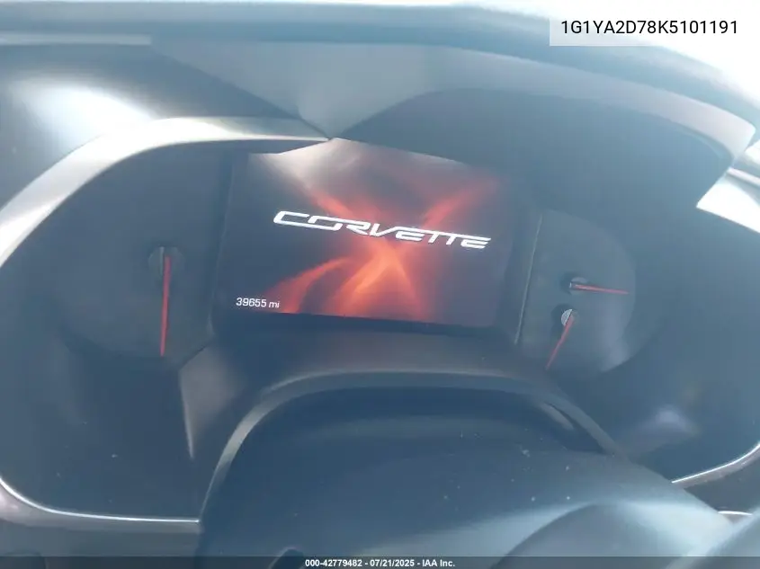 2019 Chevrolet Corvette Stingray VIN: 1G1YA2D78K5101191 Lot: 42779482