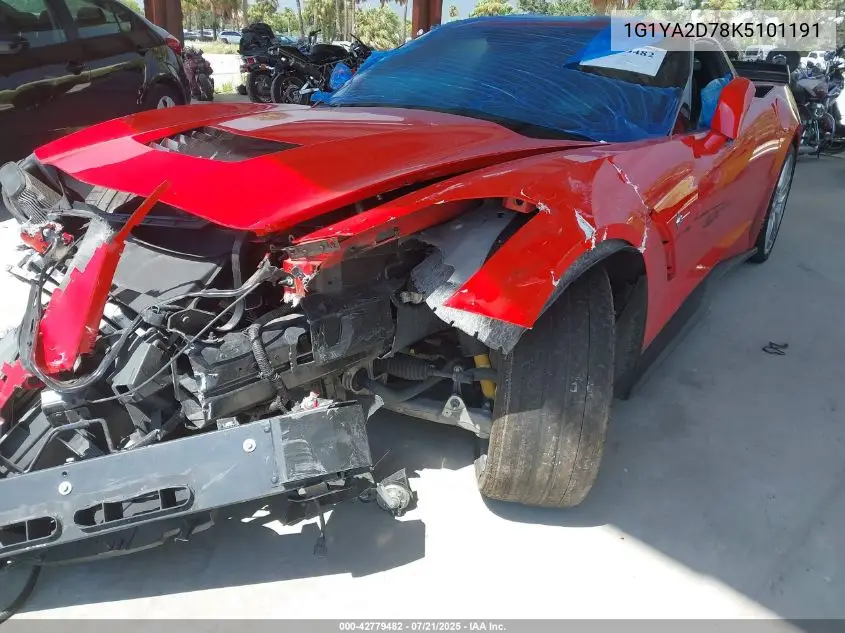 2019 Chevrolet Corvette Stingray VIN: 1G1YA2D78K5101191 Lot: 42779482
