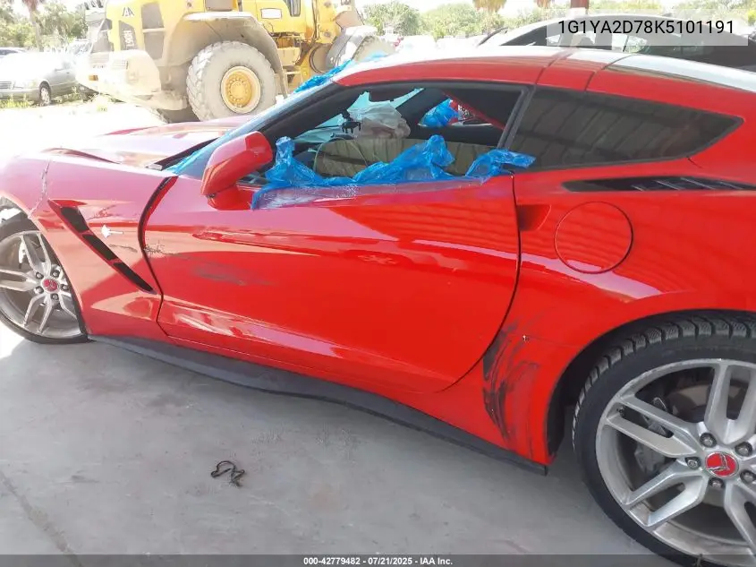 2019 Chevrolet Corvette Stingray VIN: 1G1YA2D78K5101191 Lot: 42779482