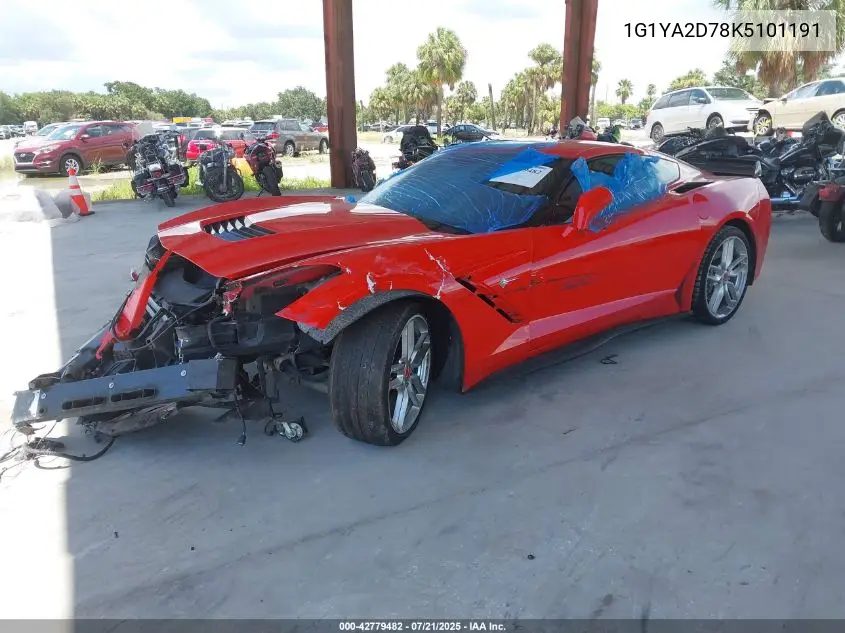 2019 Chevrolet Corvette Stingray VIN: 1G1YA2D78K5101191 Lot: 42779482