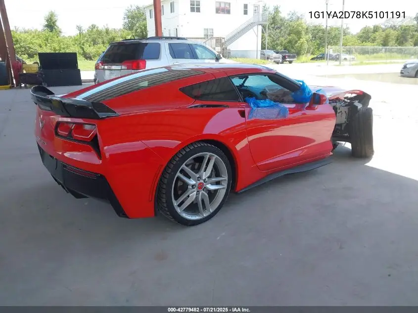 2019 Chevrolet Corvette Stingray VIN: 1G1YA2D78K5101191 Lot: 42779482