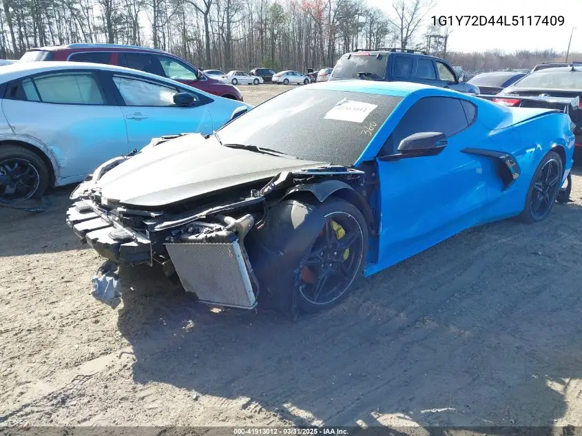 2020 Chevrolet Corvette Stingray Rwd 2Lt VIN: 1G1Y72D44L5117409 Lot: 41913012