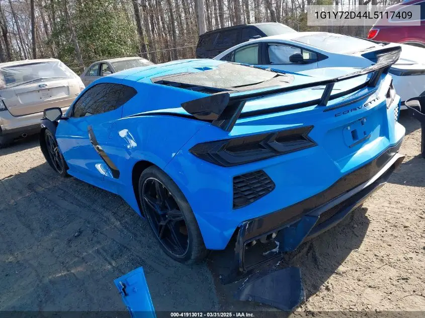 2020 Chevrolet Corvette Stingray Rwd 2Lt VIN: 1G1Y72D44L5117409 Lot: 41913012