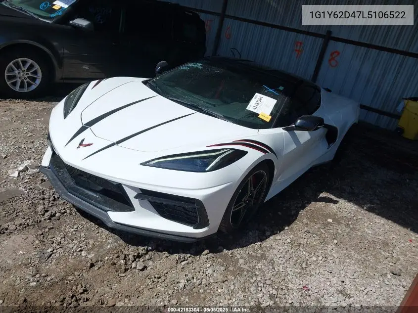 2020 Chevrolet Corvette Stingray Rwd 1Lt VIN: 1G1Y62D47L5106522 Lot: 42183304