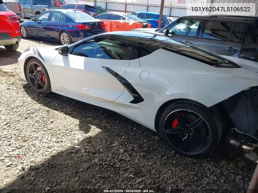2020 Chevrolet Corvette Stingray Rwd 1Lt VIN: 1G1Y62D47L5106522 Lot: 42183304