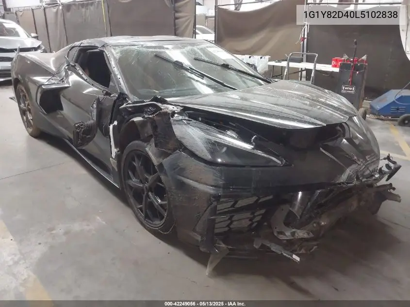 2020 Chevrolet Corvette Rwd 3Lt VIN: 1G1Y82D40L5102838 Lot: 42249056
