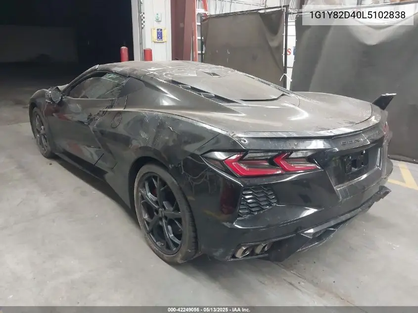 2020 Chevrolet Corvette Rwd 3Lt VIN: 1G1Y82D40L5102838 Lot: 42249056