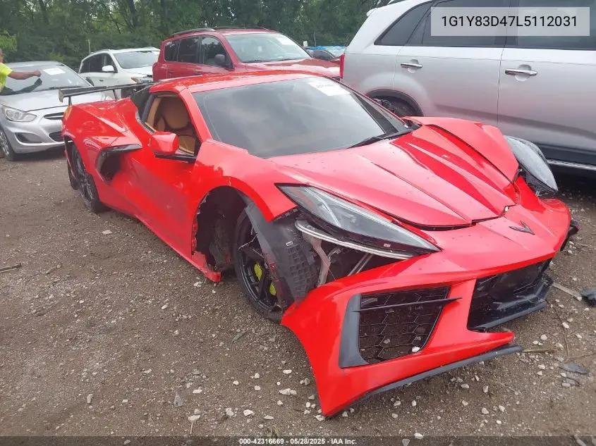 2020 Chevrolet Corvette Stingray Rwd 3Lt VIN: 1G1Y83D47L5112031 Lot: 42316669