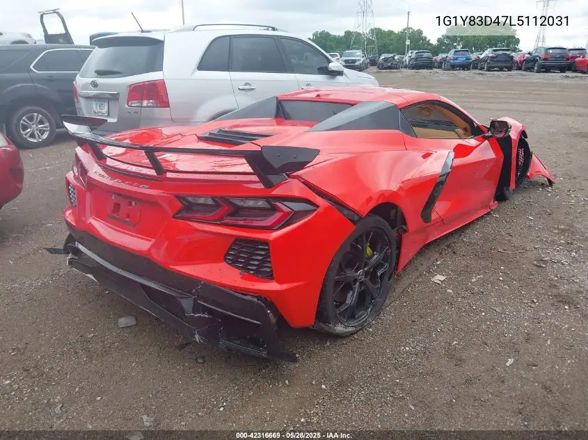 2020 Chevrolet Corvette Stingray Rwd 3Lt VIN: 1G1Y83D47L5112031 Lot: 42316669