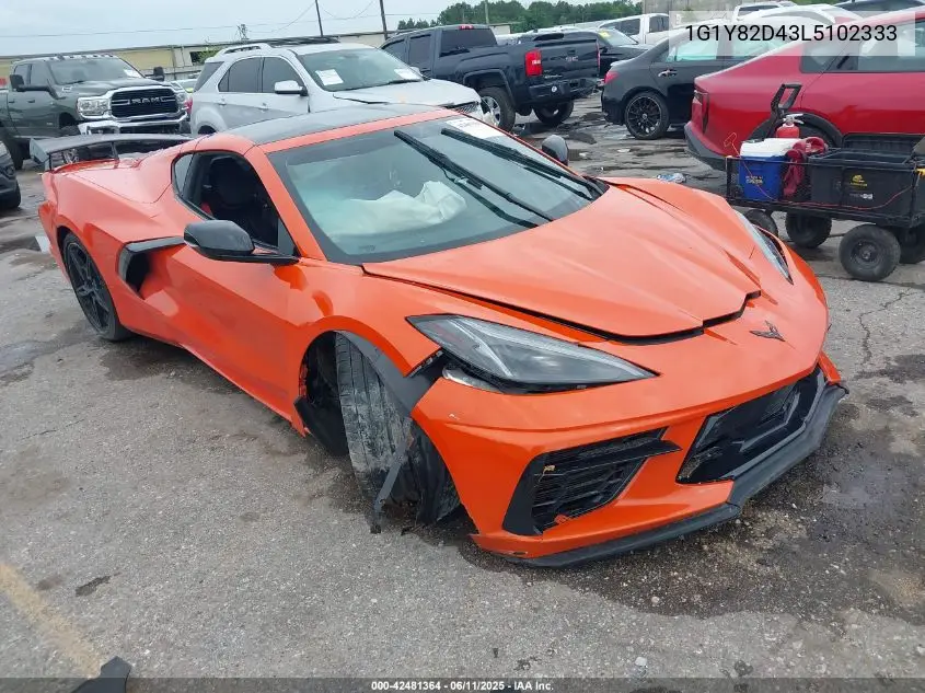 2020 Chevrolet Corvette Stingray Rwd 3Lt VIN: 1G1Y82D43L5102333 Lot: 42481364