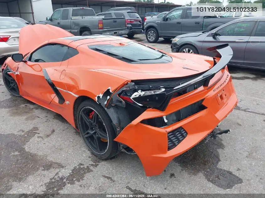 2020 Chevrolet Corvette Stingray Rwd 3Lt VIN: 1G1Y82D43L5102333 Lot: 42481364