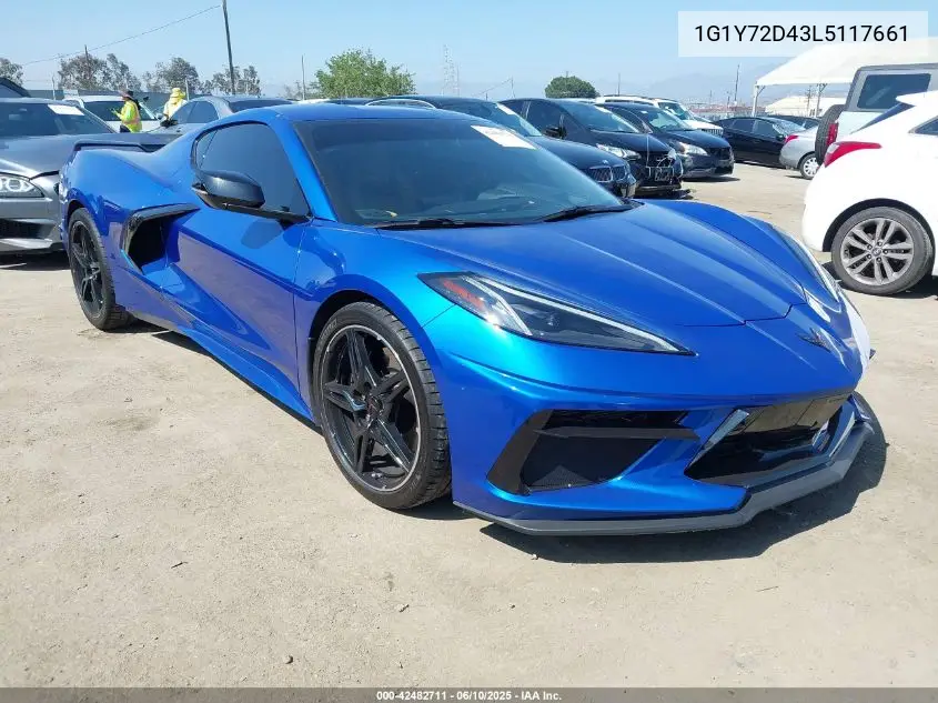 2020 Chevrolet Corvette Stingray Rwd 2Lt VIN: 1G1Y72D43L5117661 Lot: 42482711