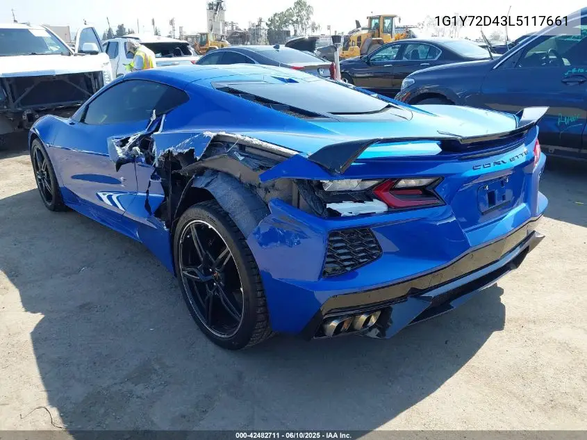 2020 Chevrolet Corvette Stingray Rwd 2Lt VIN: 1G1Y72D43L5117661 Lot: 42482711