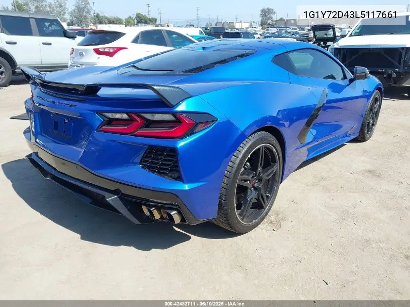 2020 Chevrolet Corvette Stingray Rwd 2Lt VIN: 1G1Y72D43L5117661 Lot: 42482711