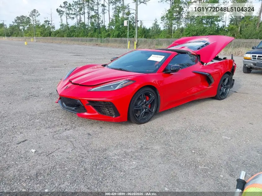 2020 Chevrolet Corvette Stingray Rwd 2Lt VIN: 1G1Y72D48L5104324 Lot: 42518599