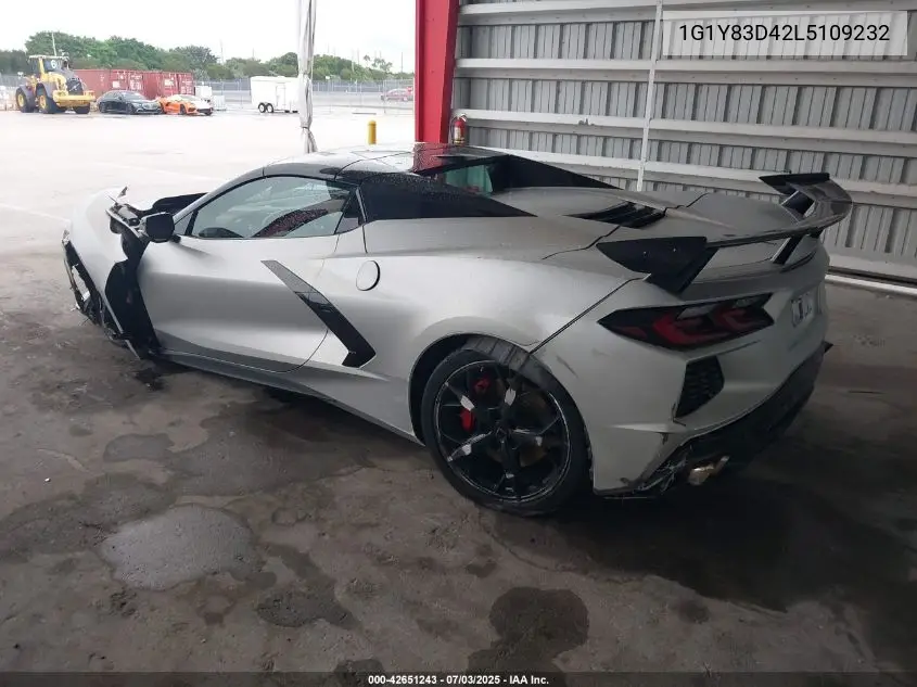2020 Chevrolet Corvette Stingray Rwd 3Lt VIN: 1G1Y83D42L5109232 Lot: 42651243