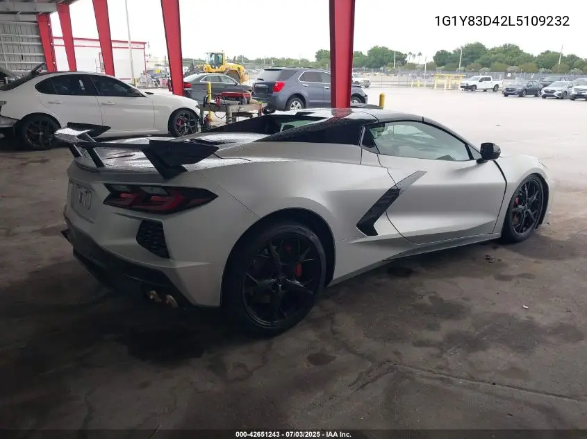 2020 Chevrolet Corvette Stingray Rwd 3Lt VIN: 1G1Y83D42L5109232 Lot: 42651243