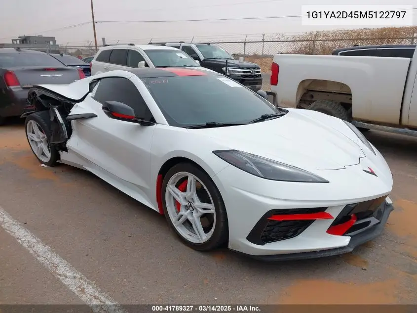 2021 Chevrolet Corvette Stingray Rwd 1Lt VIN: 1G1YA2D45M5122797 Lot: 41789327