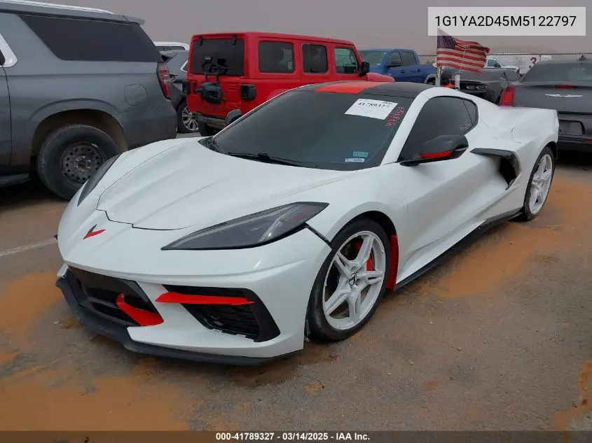 2021 Chevrolet Corvette Stingray Rwd 1Lt VIN: 1G1YA2D45M5122797 Lot: 41789327