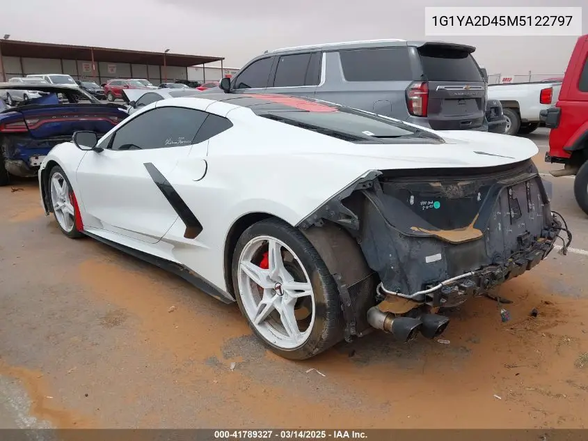 2021 Chevrolet Corvette Stingray Rwd 1Lt VIN: 1G1YA2D45M5122797 Lot: 41789327