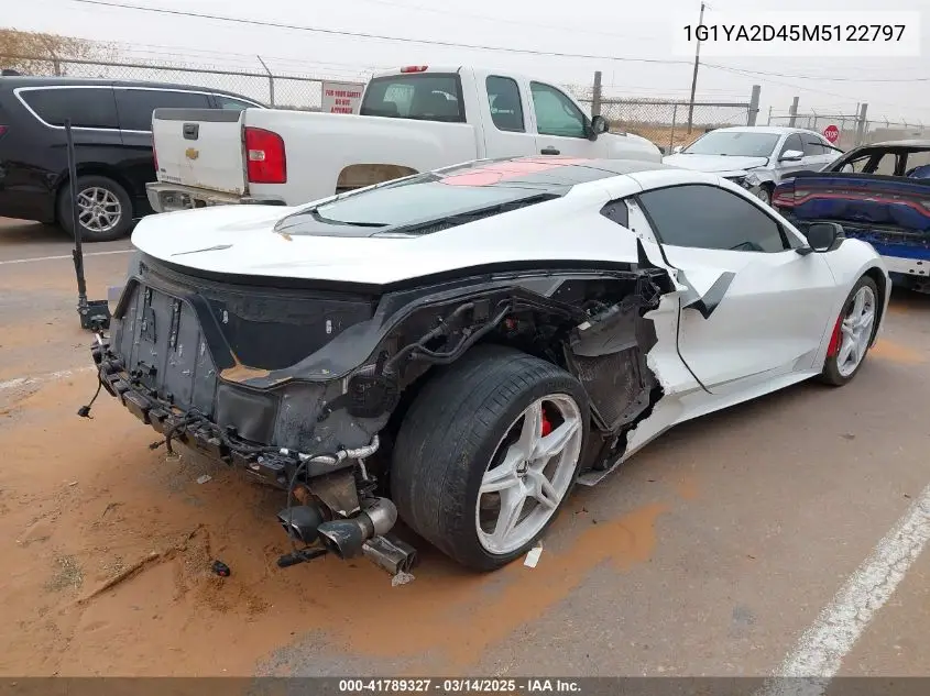 2021 Chevrolet Corvette Stingray Rwd 1Lt VIN: 1G1YA2D45M5122797 Lot: 41789327