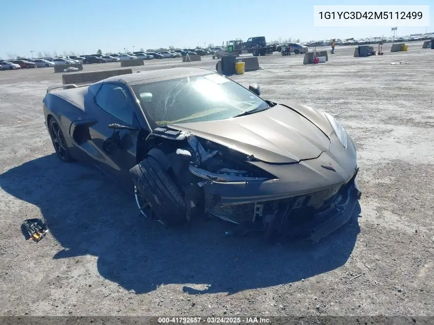 2021 Chevrolet Corvette Stingray VIN: 1G1YC3D42M5112499 Lot: 41792657