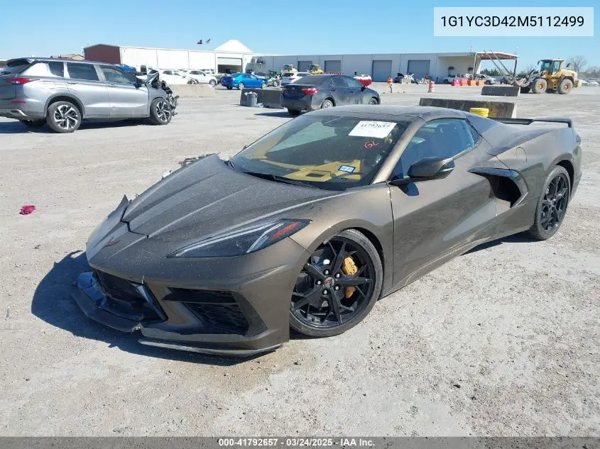 2021 Chevrolet Corvette Stingray VIN: 1G1YC3D42M5112499 Lot: 41792657