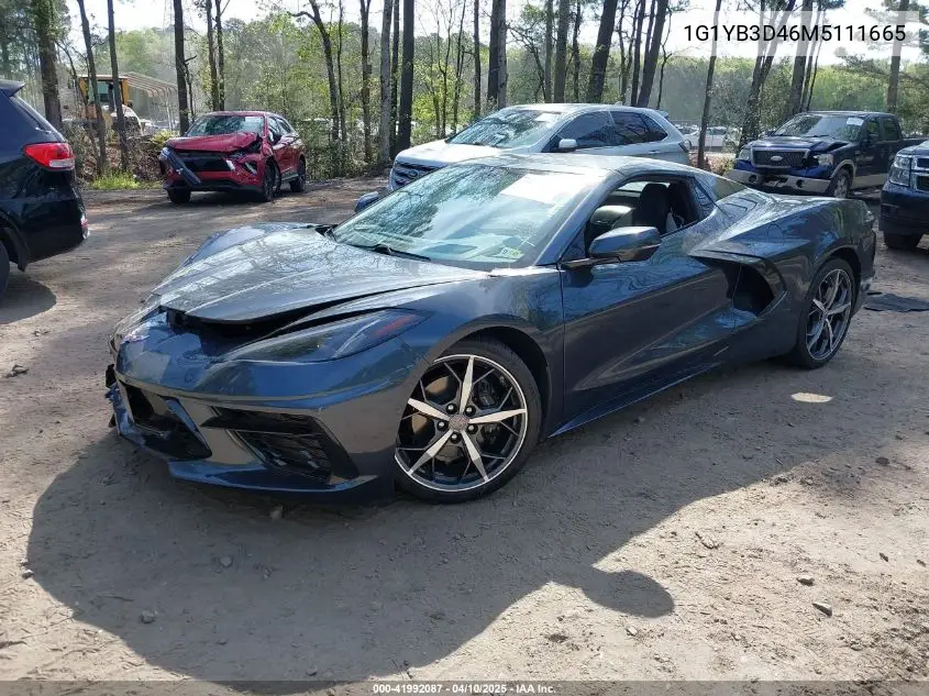 2021 Chevrolet Corvette Stingray Rwd 2Lt VIN: 1G1YB3D46M5111665 Lot: 41992087