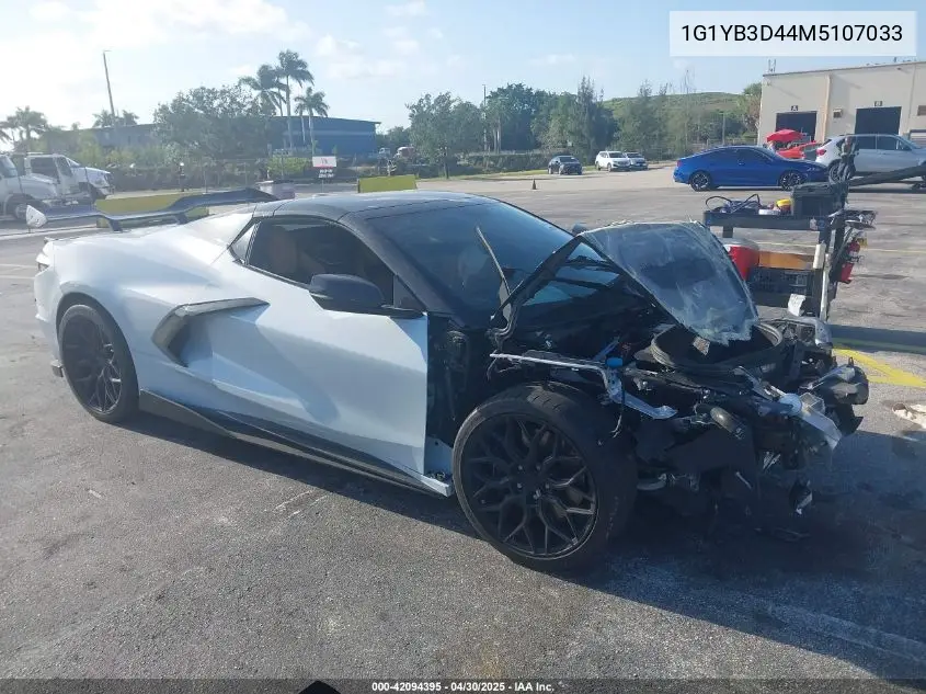 2021 Chevrolet Corvette Stingray Rwd 2Lt VIN: 1G1YB3D44M5107033 Lot: 42094395