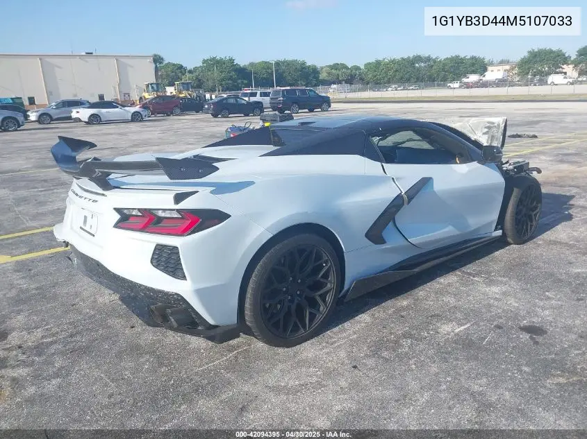 2021 Chevrolet Corvette Stingray Rwd 2Lt VIN: 1G1YB3D44M5107033 Lot: 42094395