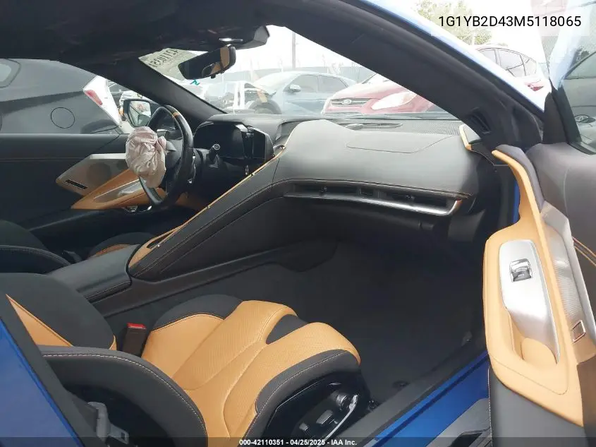 2021 Chevrolet Corvette Stingray Rwd 2Lt VIN: 1G1YB2D43M5118065 Lot: 42110351