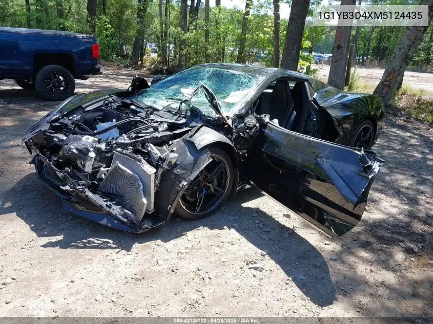 2021 Chevrolet Corvette Stingray Rwd 2Lt VIN: 1G1YB3D4XM5124435 Lot: 42138722