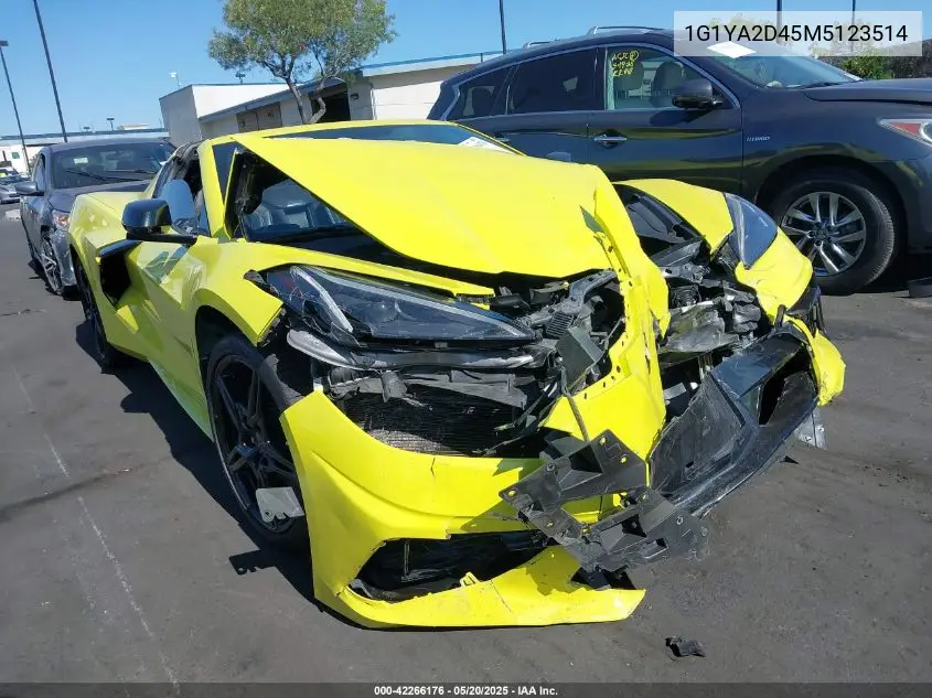 2021 Chevrolet Corvette Stingray Rwd 1Lt VIN: 1G1YA2D45M5123514 Lot: 42266176
