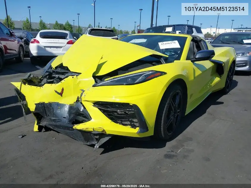 2021 Chevrolet Corvette Stingray Rwd 1Lt VIN: 1G1YA2D45M5123514 Lot: 42266176