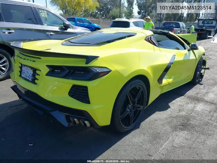 2021 Chevrolet Corvette Stingray Rwd 1Lt VIN: 1G1YA2D45M5123514 Lot: 42266176