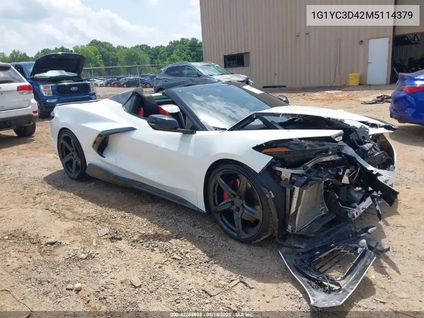 2021 Chevrolet Corvette Stingray Rwd 3Lt VIN: 1G1YC3D42M5114379 Lot: 42268635