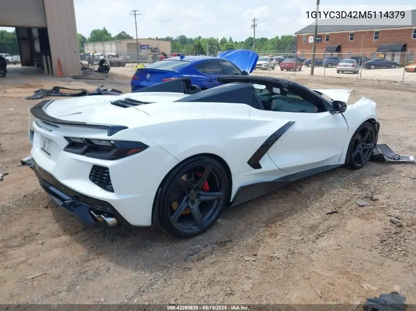 2021 Chevrolet Corvette Stingray Rwd 3Lt VIN: 1G1YC3D42M5114379 Lot: 42268635