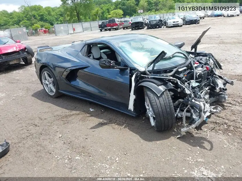 2021 Chevrolet Corvette Stingray Rwd 2Lt VIN: 1G1YB3D41M5109323 Lot: 42400710