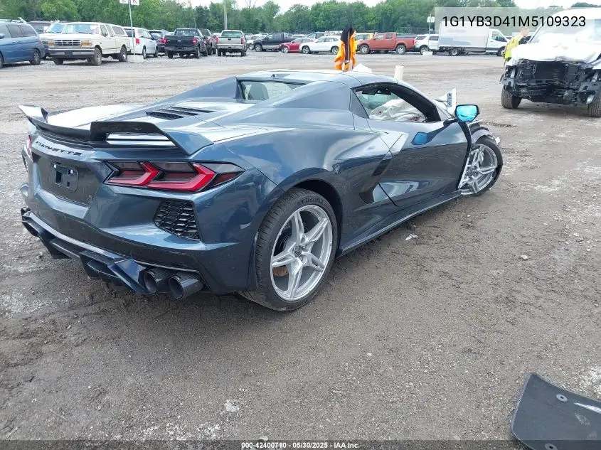 2021 Chevrolet Corvette Stingray Rwd 2Lt VIN: 1G1YB3D41M5109323 Lot: 42400710