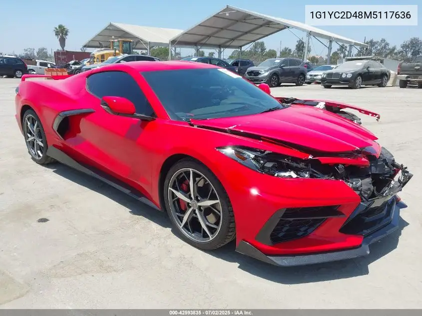 2021 Chevrolet Corvette Stingray Rwd 3Lt VIN: 1G1YC2D48M5117636 Lot: 42593835