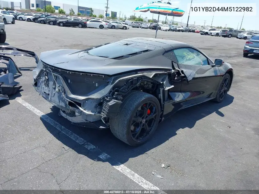 2021 Chevrolet Corvette Stingray Rwd 2Lt VIN: 1G1YB2D44M5122982 Lot: 42780213